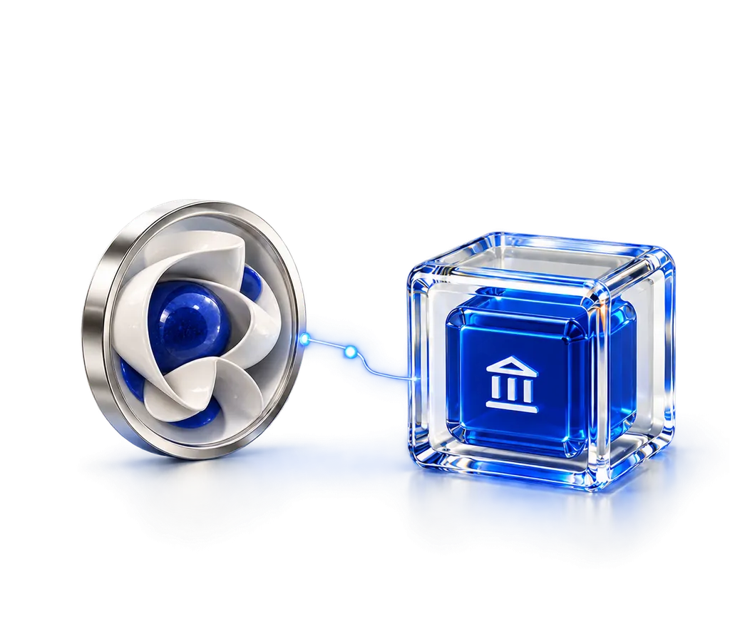 Illustration: a collectible original and a portable proof object keep their source relationship.